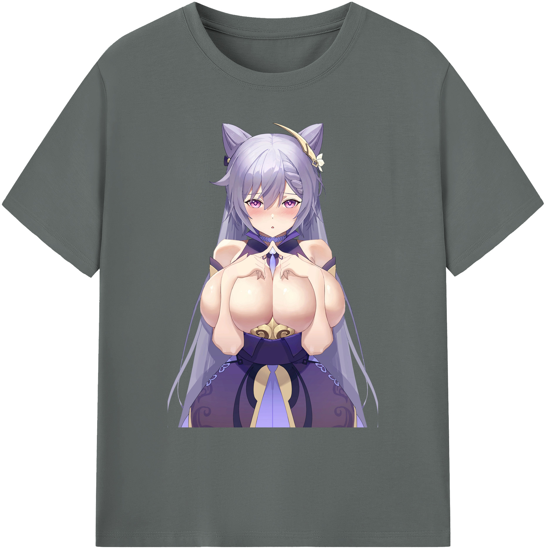 げんし神 刻晴 こくせい genshin Kokusei 綿100％ メンズ半袖Tシャツ｜肌触りやわらか＆通気性